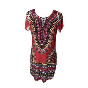 Women's size large It girl short sleeve dashiki style dress